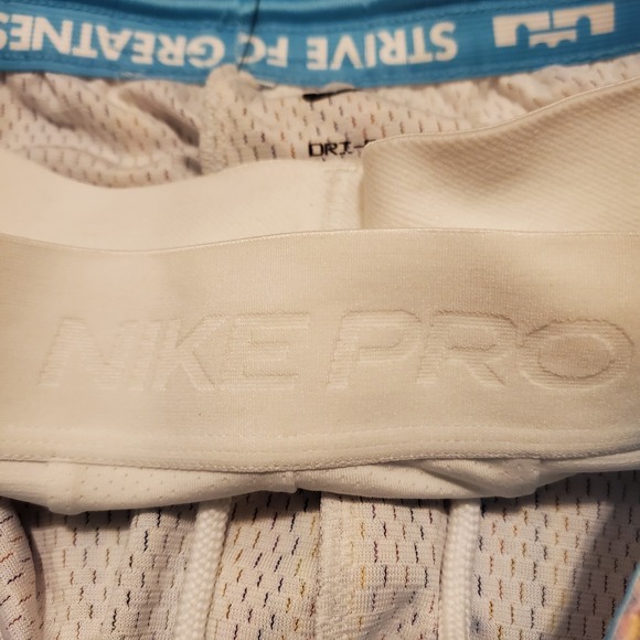 Nike LeBron Basketball Shorts Men Large White Blue Nike‎ Pro DNA 3n1 FZ1058-121 - Picture 5 of 10